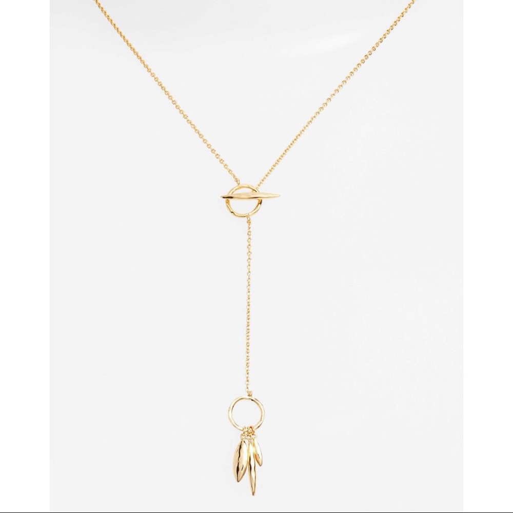 🆕 Gorjana Nora 18k Gold Small Hammered Toggle Necklace